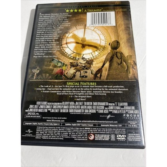 9 (DVD, 2009) From Producers Tim Burton and Timur Bekmambetov - Picture 6 of 9